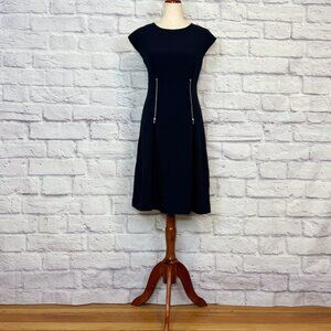 Zelda Black Moto Sheath Dress